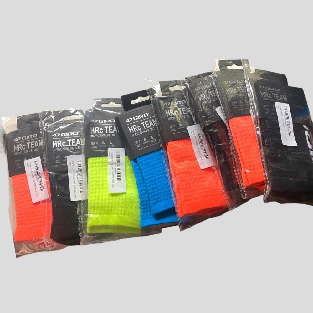 💰 5 FOR $40 / HRc Team Meryl Skinlife Mid Sports/Cyclist Socks (LRG) (New)